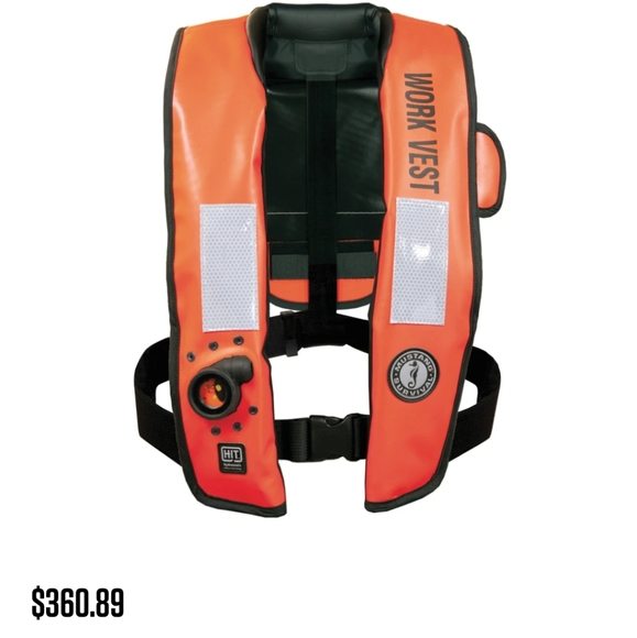 Inflatable work vest life jacket. - Picture 1 of 4
